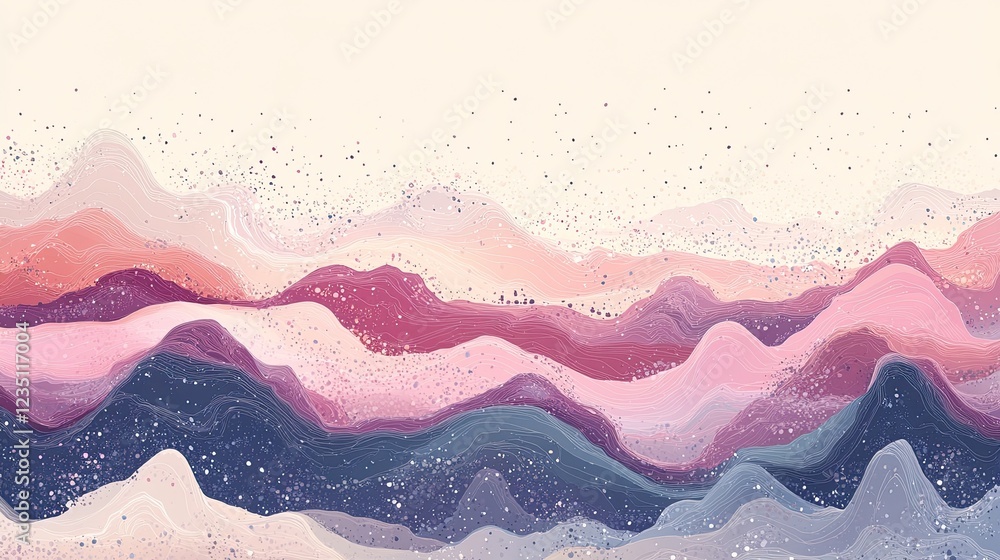 Poster waves of color on an abstract horizontal background. stylish vector artwork in the vein of the 1960s