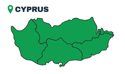 Cyprus simple flat vector illustration map