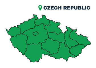 Czech Republic simple flat vector illustration map