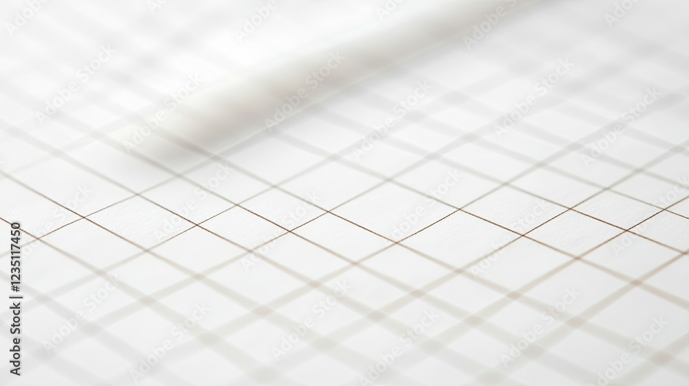Poster white paper with a background of grid lines.