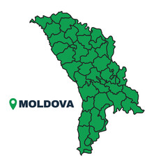 Moldova simple flat vector illustration map