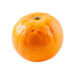Tangerine, fresh ripe fruit isolated on transparent background, close-up shot