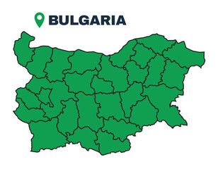 Bulgaria simple flat vector illustration map