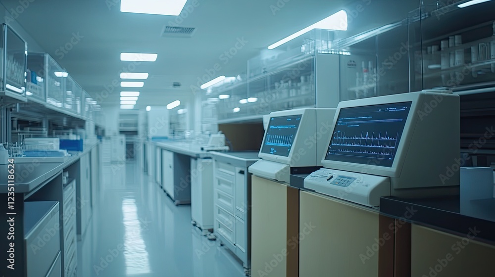 Poster pcr processing of samples in biotechnology lab -