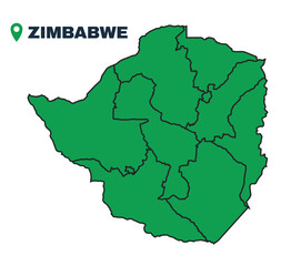Zimbabwe simple flat vector illustration map