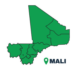 Mali simple flat vector illustration map