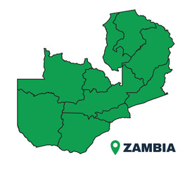 Zambia simple flat vector illustration map