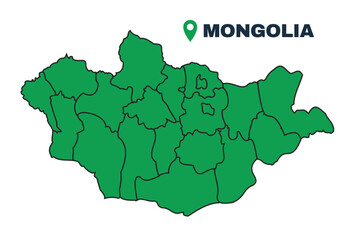 Mongolia simple flat vector illustration map