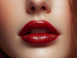 Fototapeta premium Lips turned full after beauty filler injections