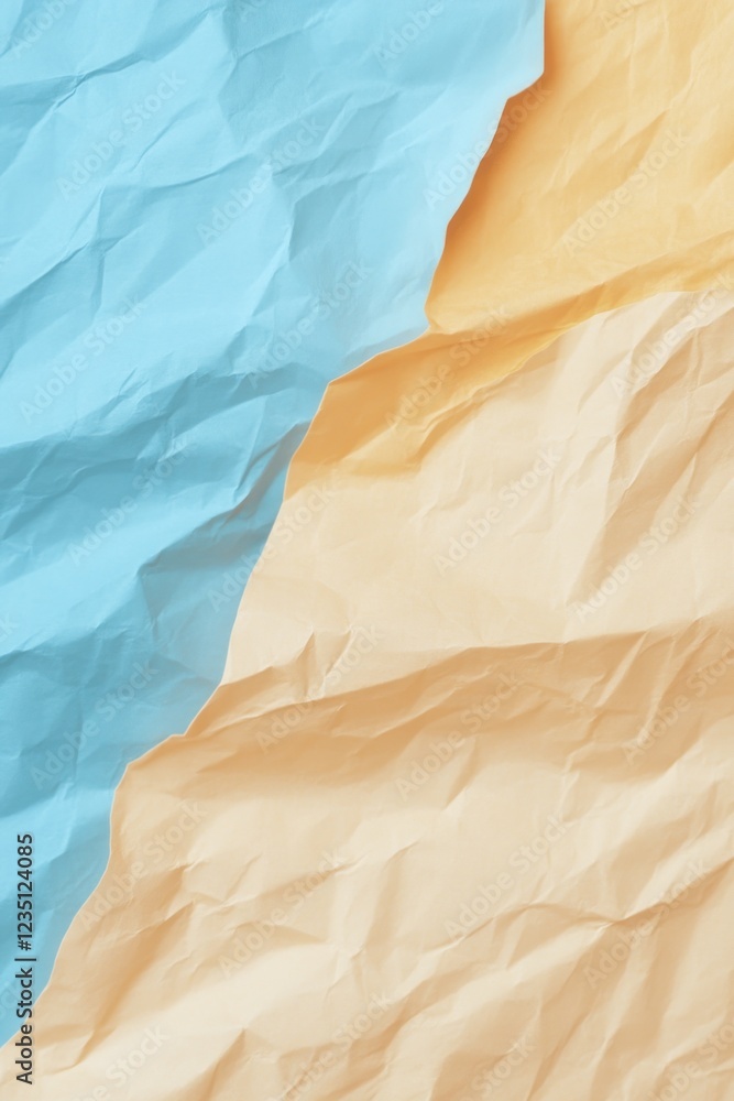 Poster surfaces of crumpled blue and metallic golden foil combine to create an eye-catching texture. the sh