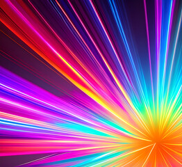 Fototapeta premium Red bright strip of light background abstract colorful background, bright neon rays and glowing lines.black background with long stripes Pink yellow blue creative wallpaper.generative ai