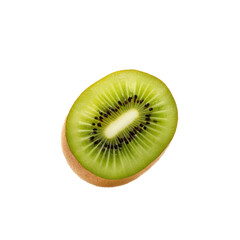 Kiwi, fresh ripe fruit isolated on transparent background, close-up shot