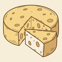 illustration of cheese and bread