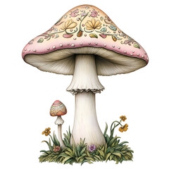 Easter Mushroom Clipart - Cute Spring Vector Illustration
