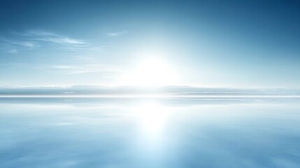 Obraz premium Serene Waters Reflecting Peaceful Sky and Distant Mountains