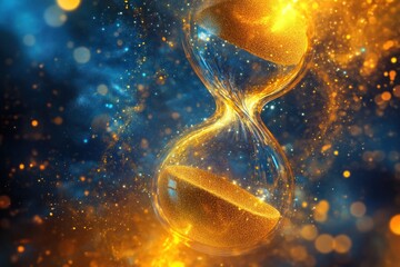 Golden Hourglass: A Symphony of Time and Stardust