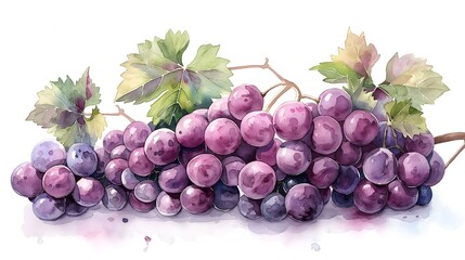 Fototapeta premium Watercolor Illustration of Lush Vines, Perfect for Home Decor, Wallpapers, Textile Prints, and Nature-themed Projects.