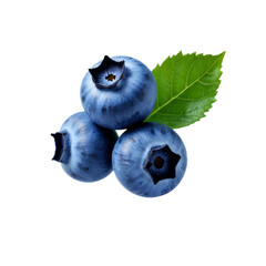 Obraz premium Blueberry, fresh ripe fruit isolated on transparent background, close-up shot