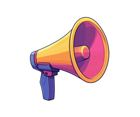 Orange and purple megaphone PNG for business marketing -  Clipart on a transparent background