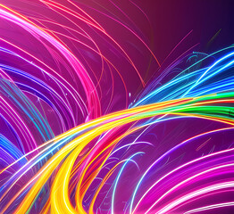 Red bright strip of light background abstract colorful background, bright neon rays and glowing lines.black background with long  stripes Pink yellow blue creative wallpaper.generative ai