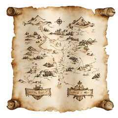Old Map Clipart Vector Illustration