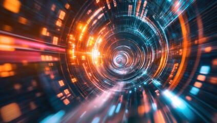 Fototapeta premium Digital Vortex: A Journey Through Cyberspace
