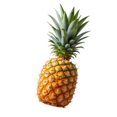 Fototapeta premium Pineapple, fresh ripe fruit isolated on transparent background, close-up shot