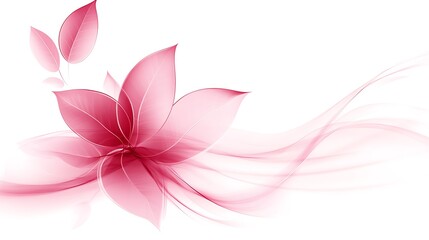 Fototapeta premium Delicate Pink Flower with Swirling Abstract Background