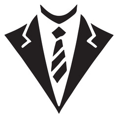 Naklejka premium Elegant Suit and Tie Silhouette Vector Illustration for Business