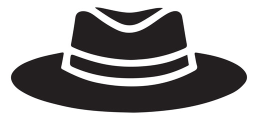 Detailed Fedora Hat Silhouette Vector Graphic Design