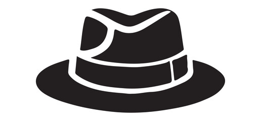 Classic Fedora Hat Silhouette Vector Illustration Design