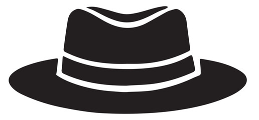 Classic Fedora Hat Silhouette Illustration for Vintage Designs