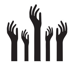 Reaching Hands Silhouette Vector Art Graphic