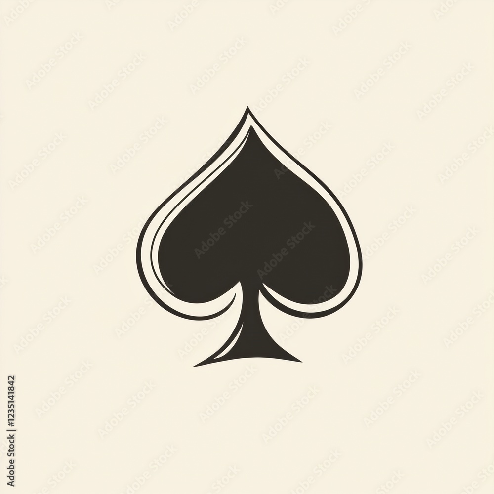 Aufkleber black spade symbol on a light background representing playing card suits in a minimalist design. gen