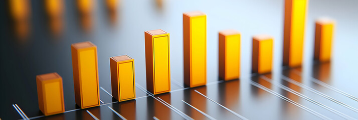 Bold bar graph highlighting business sector growth spikes
