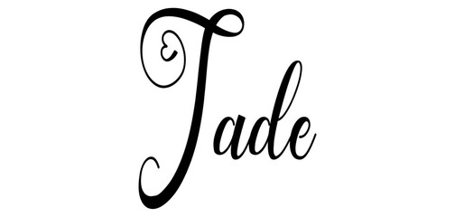 Jade - black color - word name written with heart - ideal for websites, presentations, cards, banners, sweatshirts, prints, cricut, silhouette, sublimations, labels, stickers	
