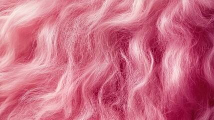 Obraz premium Pink wool background, close-up of pink curly hair, wool texture, pink tone, high-definition photography. 