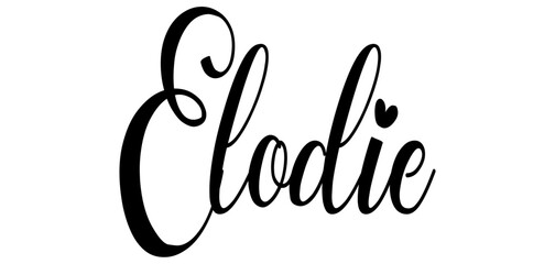 Elodie - black color - word name written with heart - ideal for websites, presentations, cards, banners, sweatshirts, prints, cricut, silhouette, sublimations, labels, stickers	