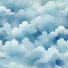 Fondo de acuarela azul suave con patrones abstractos en forma de nubes