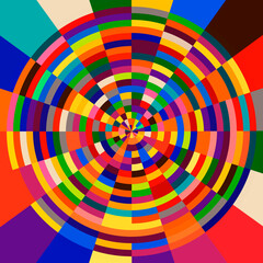 Abstract background from multi-colored geometric shapes. green, pink, red, yellow