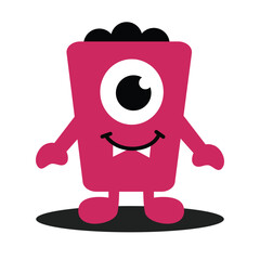 Cute Monster. Cartoon kawaii funny character. Suitable for flat design graphic illustration, clip art, stickers, posters, stickers, cards, etc