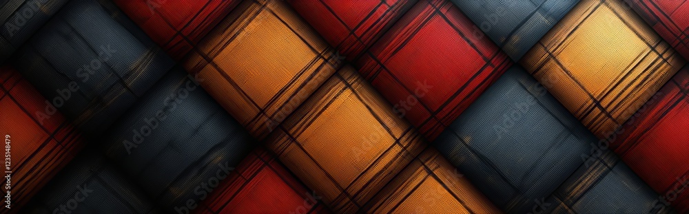 Poster abstract geometric pattern with futuristic colors serving as a panoramic background for design and w