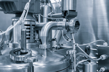 Chemical pharmaceutical laboratory equipment, equipment for medical experiments,  equipment close-up, apparatus for lab,  Chemical pharmaceutical device conceppt