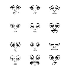 set of faces and eyes