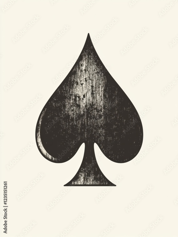 Fototapete Symbol of a spade featuring a vintage design with textures, suitable for artistic or gaming contexts. Generative AI