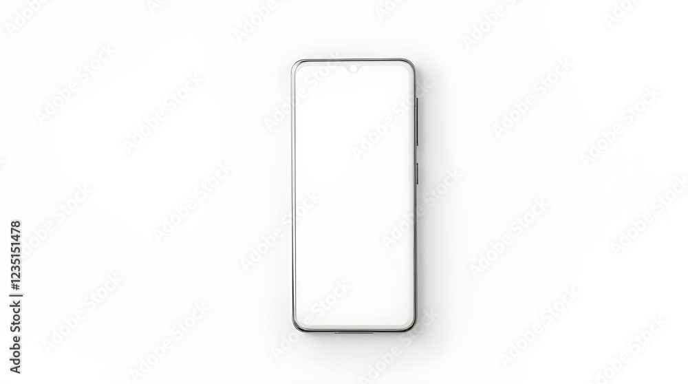 Aufkleber blank smartphone screen mockup white background modern phone template minimalist design product pres