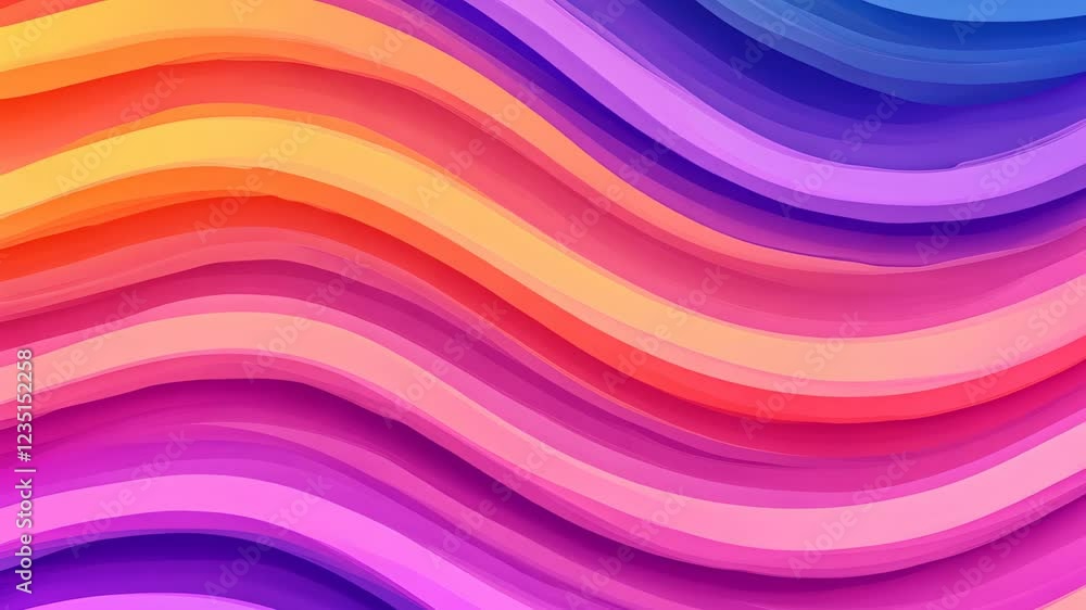 Poster colorful abstract wavy pattern with shimmering lines in vibrant multicolor design suitable for moder