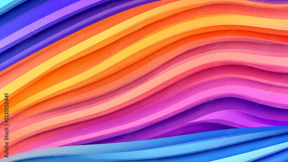 Poster colorful abstract wavy pattern with shimmering lines in vibrant multicolor design suitable for moder