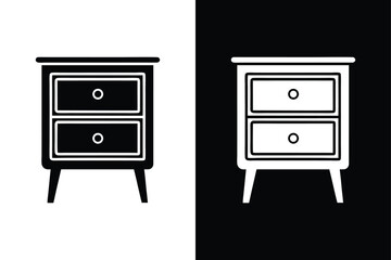 Nightstand icon icon flat icon vector on White Background Vector Art Illustration on white background.