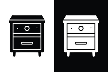 Nightstand icon icon flat icon vector on White Background Vector Art Illustration on white background.